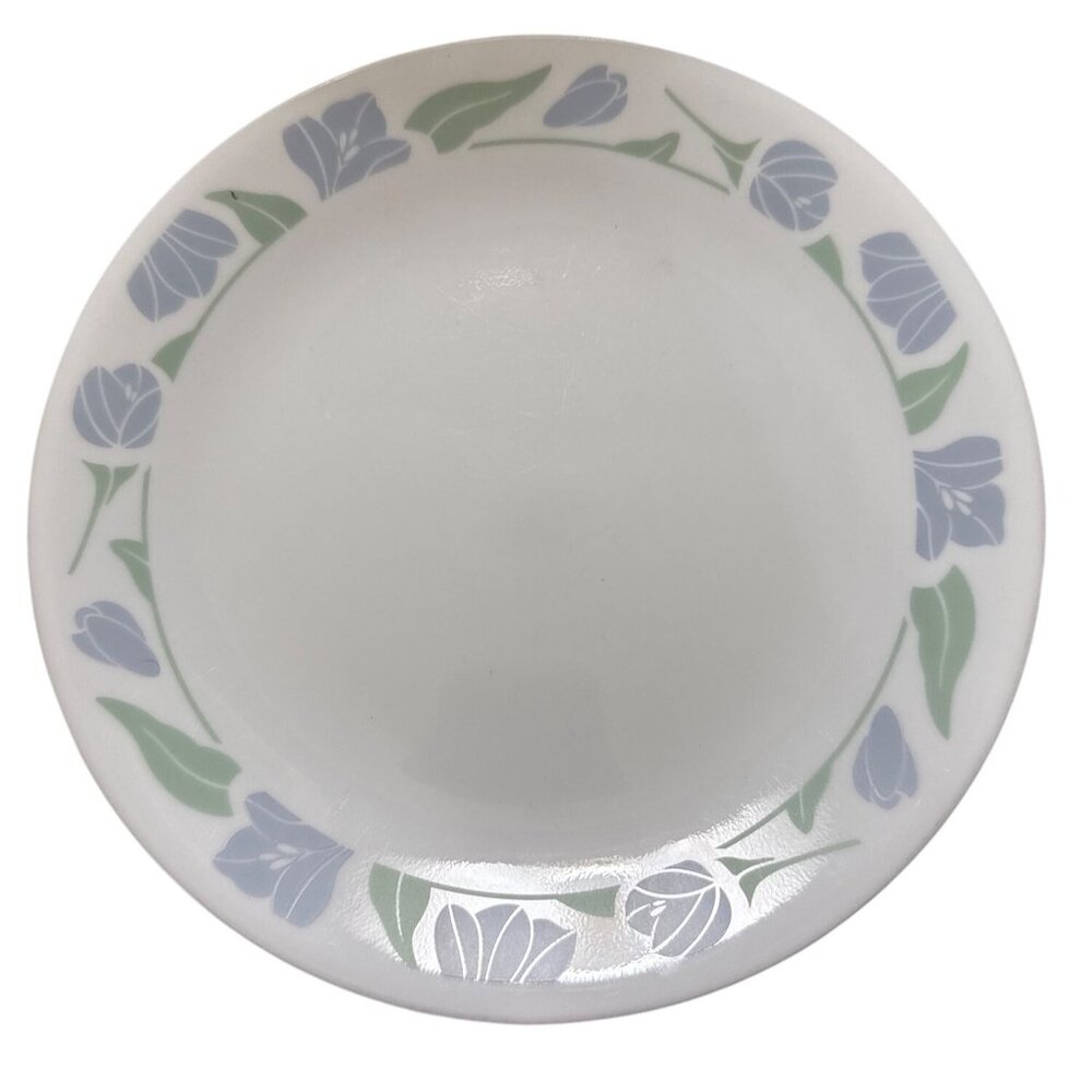 Corelle Friendship Luncheon Plate 8.5" Blue Floral Cottagecore Grannycore